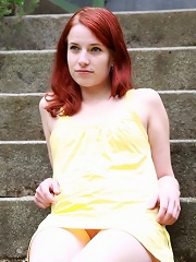 This redhead teen looks like she should be cute and innocent, but she already has sexual knowledge that could make many people blush with embarrassmen